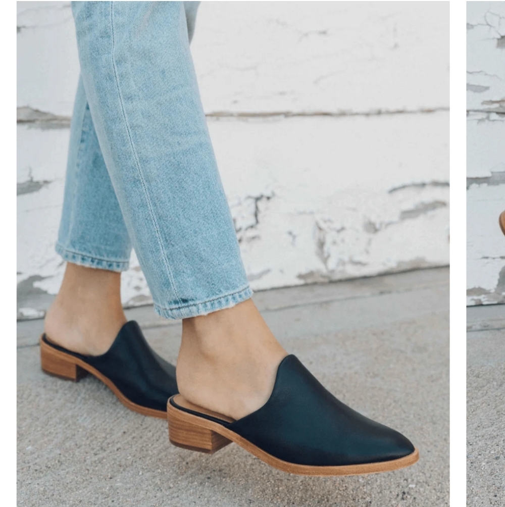 Soludos Classic Black Leather Venetian Mule 8